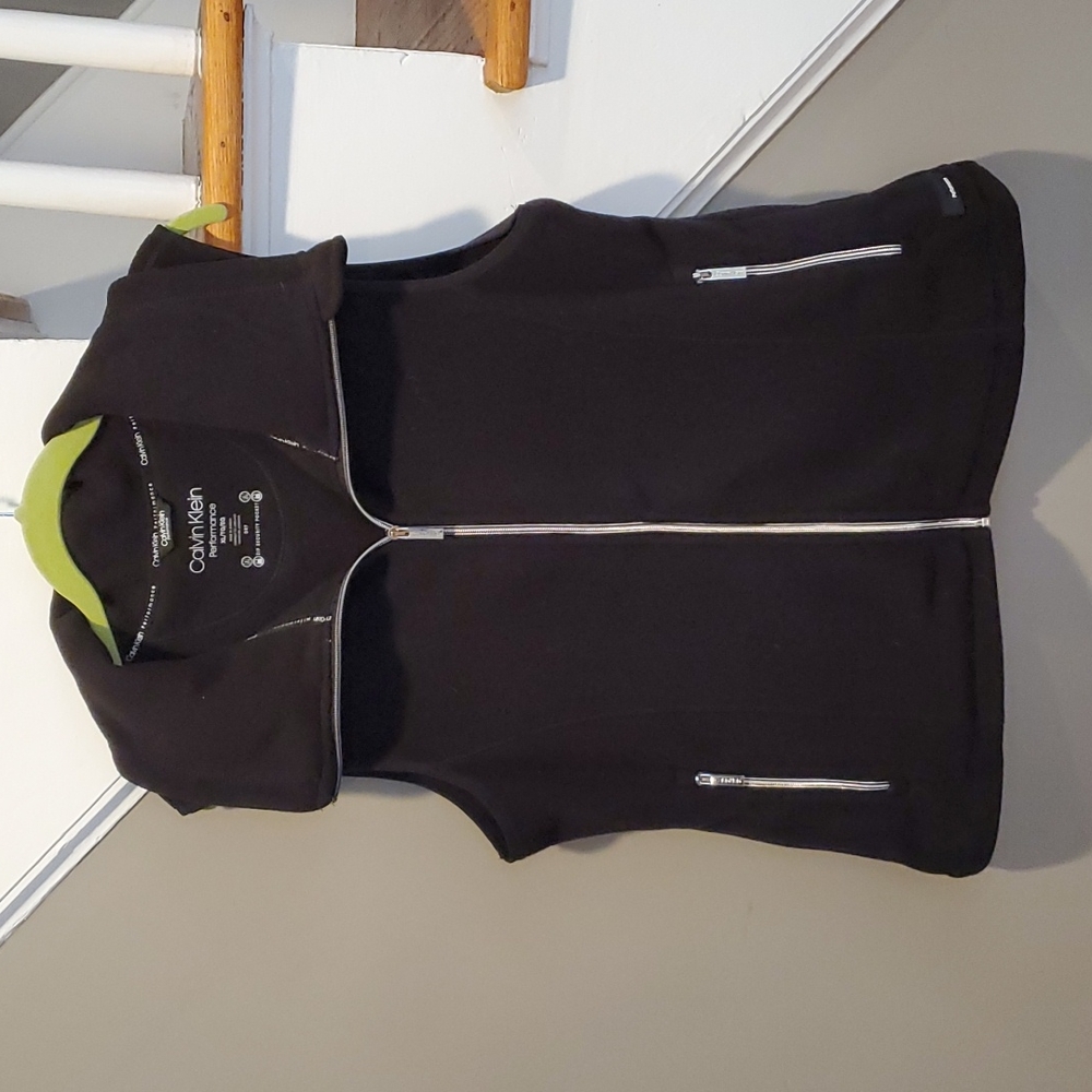 Calvin Klein Fleece Performance Vest, Black, Size Large